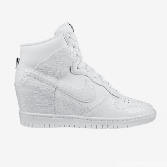 Nike Dunk Sky High 'White Croc Print' Sneaker Wedges - Picture 2 of 9